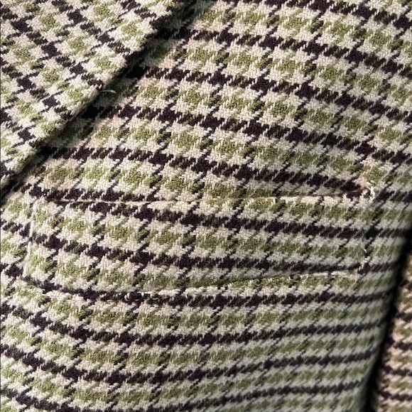Talbots Green Wool Blend Houndstooth Blazer - Picture 9 of 11